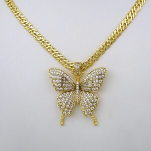 Cadenas & Colgantes/ Chain W/Pendants / 14K Real Color/ Zircon Stone/  5mmx60cm/ Mariposa// SET497