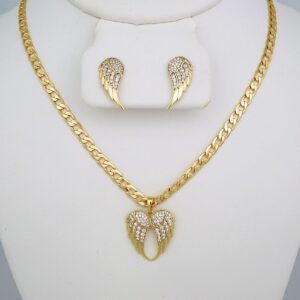Cadenas & Colgantes & Earrings/ Chain W/Pendants /14K Real Color/Zircon Stone/ 4mmx45cm// SET557