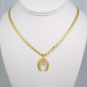 Cadenas & Colgantes/ Chain W/Pendants /  14K Real Color/  Zircon Stone/  4mmx45cm// SET564