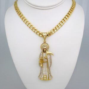 Cadenas & Colgantes/ Chain Men/Pendants/  14K Real Color/  Zircon Stone/  8mm x60cm// SET566