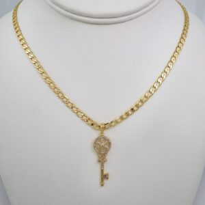 Cadenas & Colgantes/ Chain W/Pendants /  14K Real Color/  Zircon Stone/  4mmx45cm// SET581