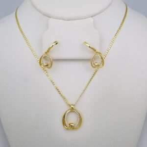 Cadenas & Colgantes & Earrings/ Chain W/Pendants /14K Real Color/Zircon Stone/ 2mmx45cm// SET587