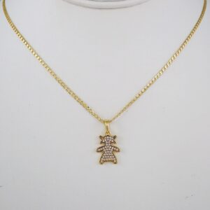 Cadenas & Colgantes/ Chain W/Pendants /  14K Real Color/  Zircon Stone/  2mmx45cm//SET599
