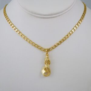 Cadenas & Colgantes/ Chain W/Pendants /14K Real Color/Zircon Stone/ 4mmx45cm// SET611