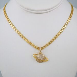 Cadenas & Colgantes/ Chain W/Pendants /  14K Real Color/  Zircon Stone/  4mmx45cm// SET613