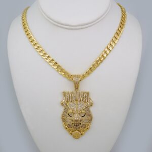 Cadenas & Colgantes/ Chain Men/Pendants/ 14K Real Color/ Zircon Stone/ 8mm x60cm// SET651