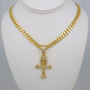 Cadenas & Colgantes/ Chain Men/Pendants/ 14K Real Color/ Zircon Stone/ 8mm x60cm// SET655