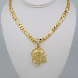 Cadenas & Colgantes/ Chain Men/Pendants/ 14K Real Color/ Zircon Stone/ 8mm x60cm// SET656