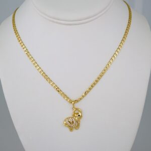Cadenas & Colgantes/ Chain W/Pendants /  14K Real Color/  Zircon Stone/  3mmx45cm// SET677