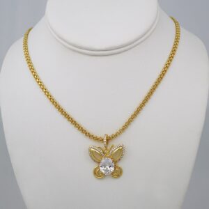 Cadenas & Colgantes/ Chain W/Pendants /14K Real Color/Zircon Stone/ 4mmx45cm// SET704