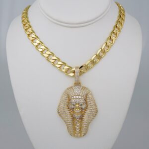 Cadenas & Colgantes/ Chain Men/Pendants/ 14K Real Color/ Plain/ 12mm x60cm// SET707