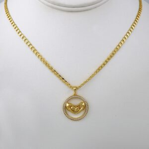 Cadenas & Colgantes/ Chain W/Pendants /  14K Real Color/  Zircon Stone/  3mm x45cm// SET822