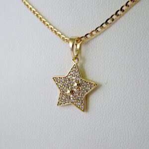 Cadenas & Colgantes/ Chain W/Pendants /  14K Real Color/  Zircon Stone/  2mmx45cm// SET876