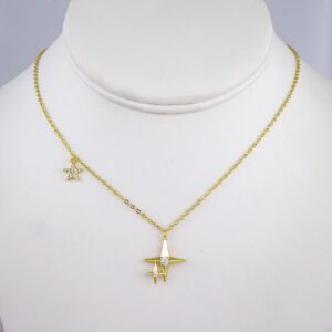 Cadenas & Colgantes/ Chain W/Pendants /  14K Real Color/  Zircon Stone/  2mmx45cm// SET954